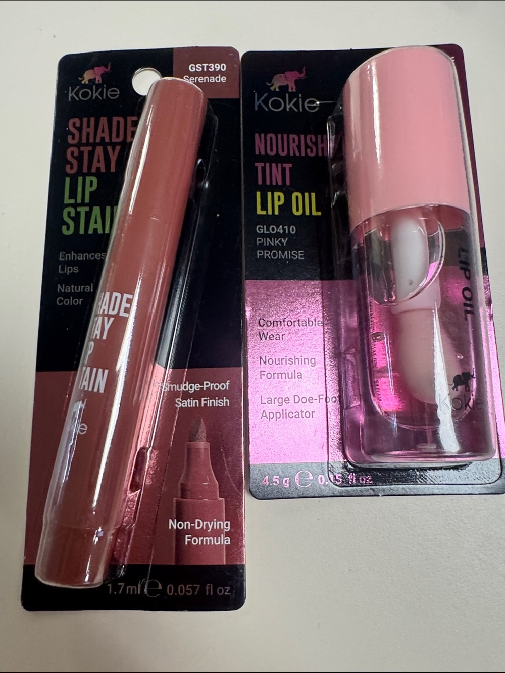 Kokie Shade Stay Lip Stain + Nourishing Tint Lip Oil Duo — Pink/Berry